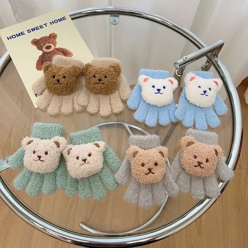 Guantes de invierno para niños – Estampado de oso - imagen 4