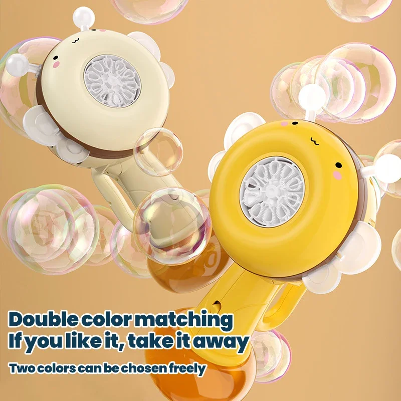 Máquina automática de burbujas para niños, Pompero de abeja, fabricante de burbujas de jabón eléctrico, soplador de burbujas de abejorro de dibujos animados, juguete al aire libre