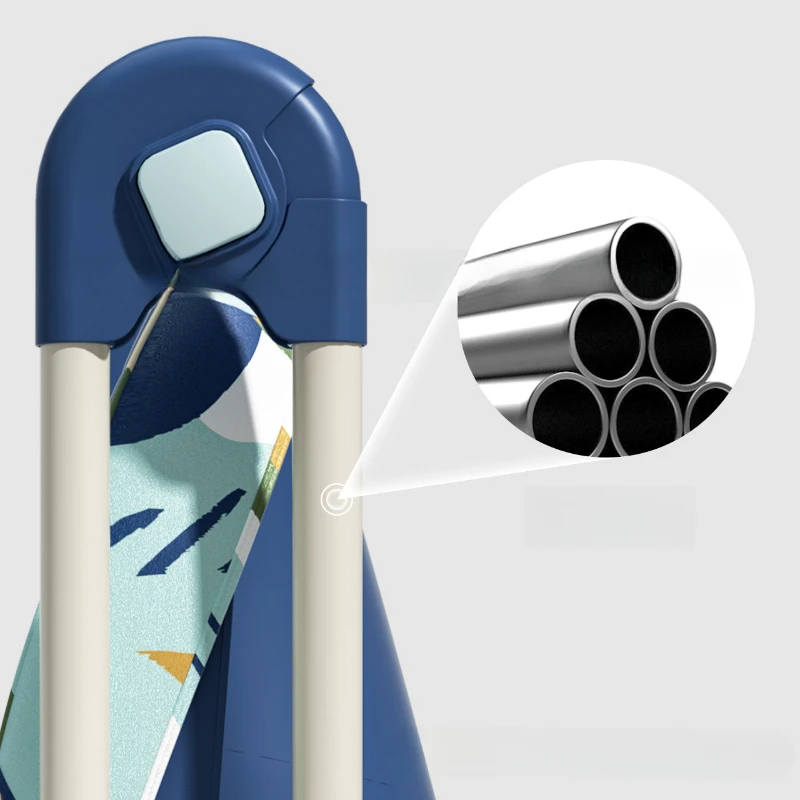 Silla plegable de tubo de acero ajustable en altura, trona portátil antimedias con estructura reforzada, asiento de comedor convertible para bebé - imagen 5