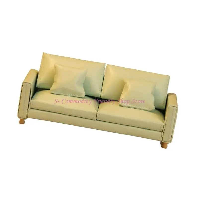 85AE realista 1/12 casa muñecas sofá modelo estatuilla moderna PU sofá casa muñecas exhibición - imagen 2