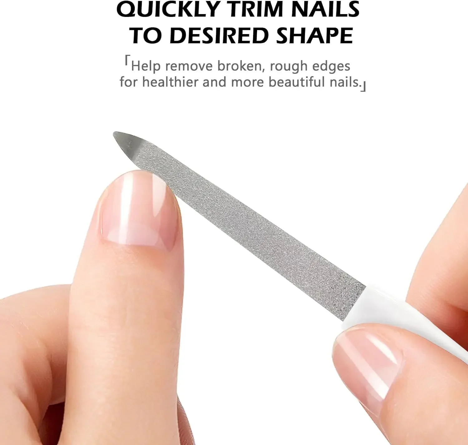 Lima de uñas doble DIY profesional, 3 uds., lima de uñas de Metal, lima de uñas de alta calidad, herramientas de belleza para manicura y pedicura - imagen 3