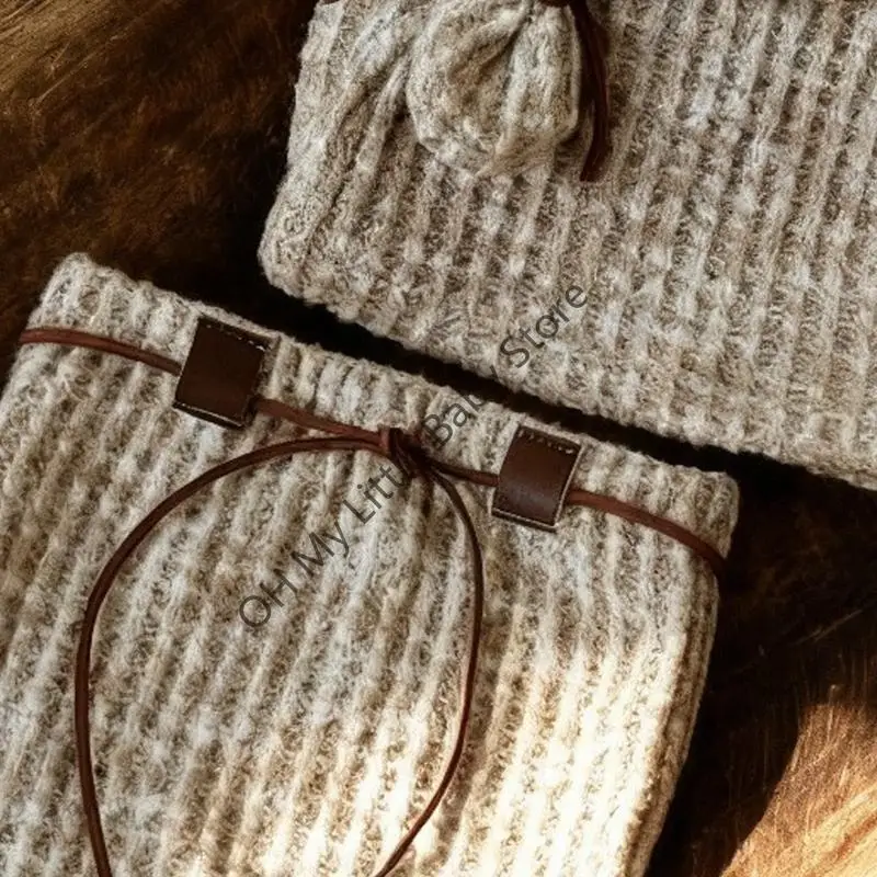 M76C gorro punto para bebé, conjunto pantalones y almohada, ropa para sesión fotos bebé, accesorios fotografía - imagen 5