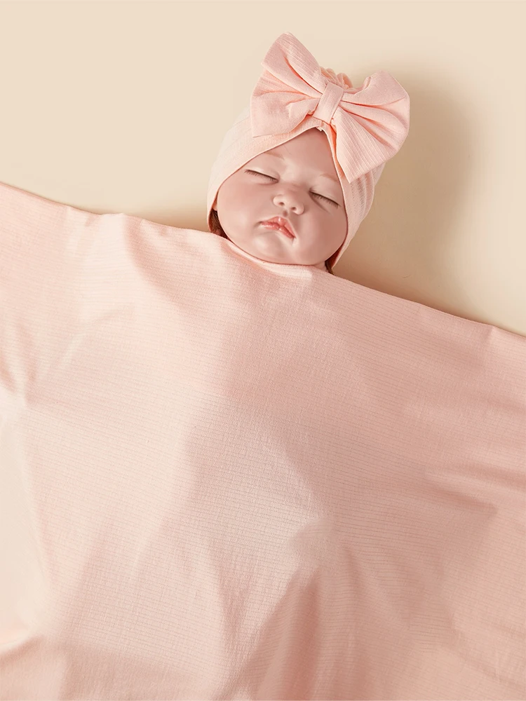 Conjunto de gorro y diadema de manta suave para bebé, ropa de cama para bebé, accesorios de fotografía para bebé, 3 uds. - imagen 3