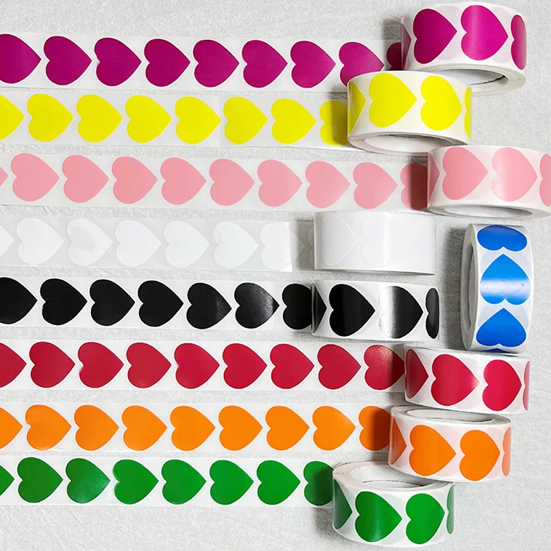 Pegatina de corazón para el Día de San Valentín, sello adhesivo para embalaje de regalo de cumpleaños, invitación de fiesta, decoración de boda, suministros DIY, 1 pulgada, 500 piezas - imagen 2