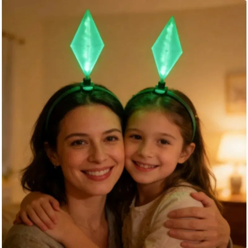 Diadema luminosa infantil verde para Navidad y fiestas - imagen 4