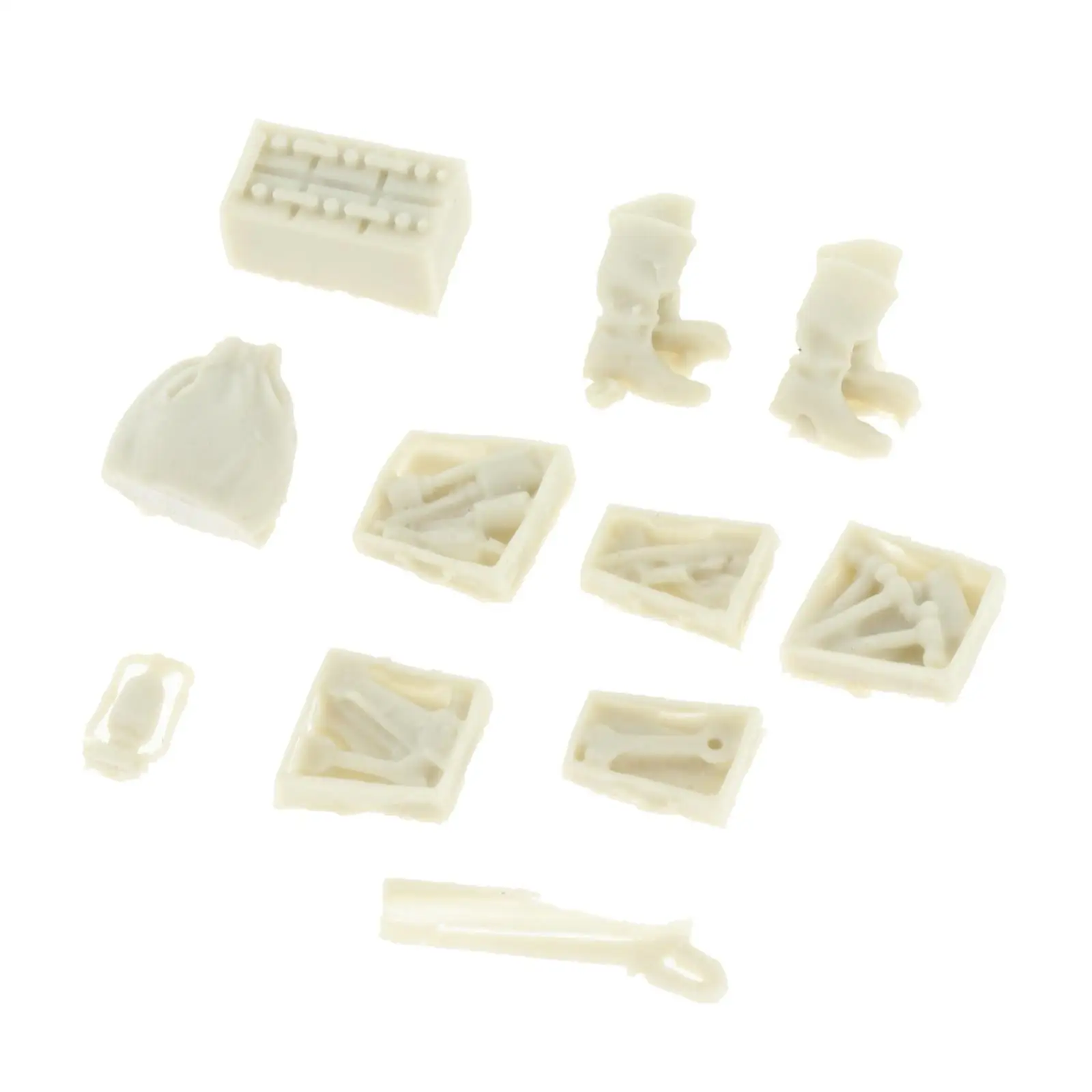 11x Unpainted Miniature Model 1/35 Soldier Scene Accessory Craft DIY