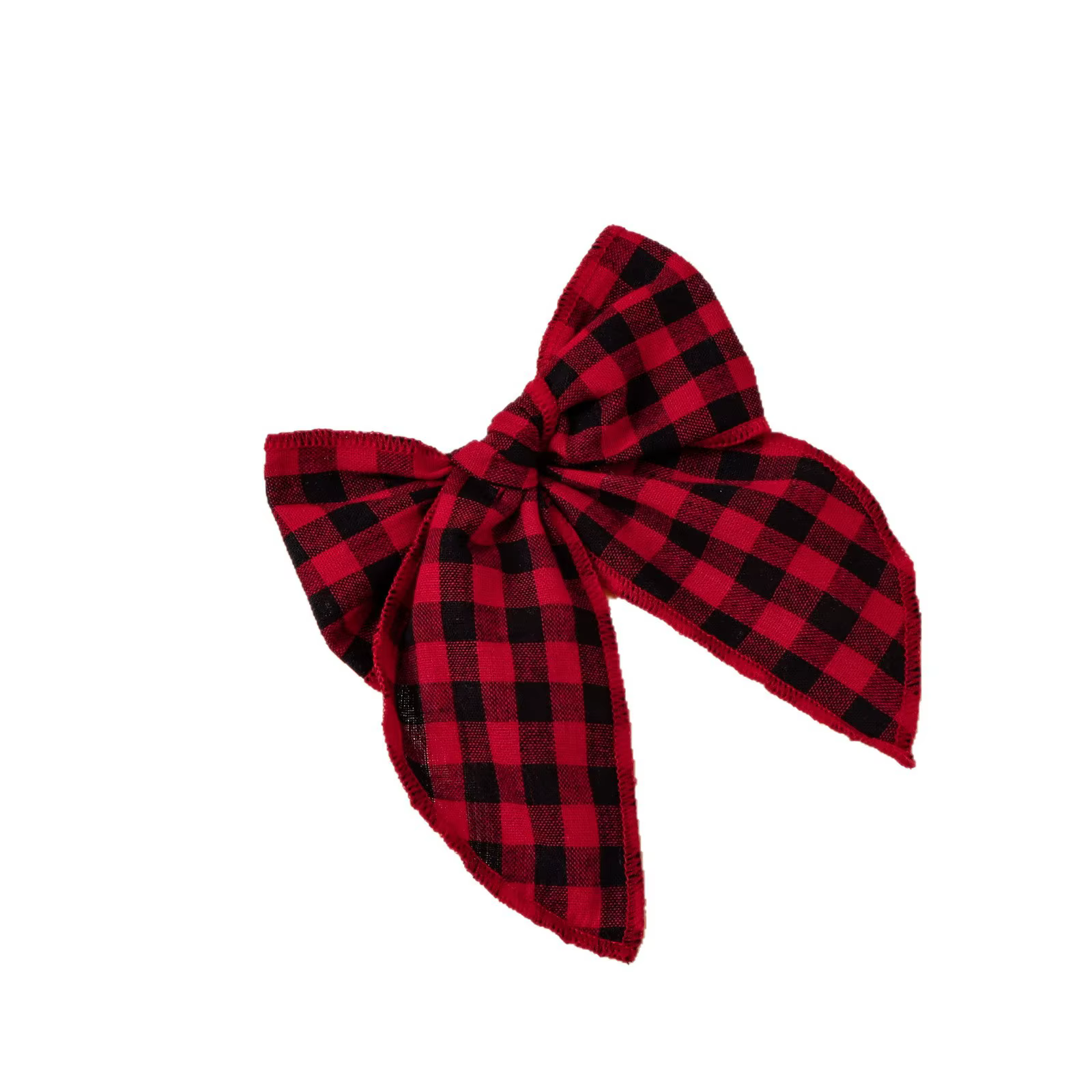 Lazo de algodón a cuadros para niñas – Clip de pelo estilo Lolita - imagen 3