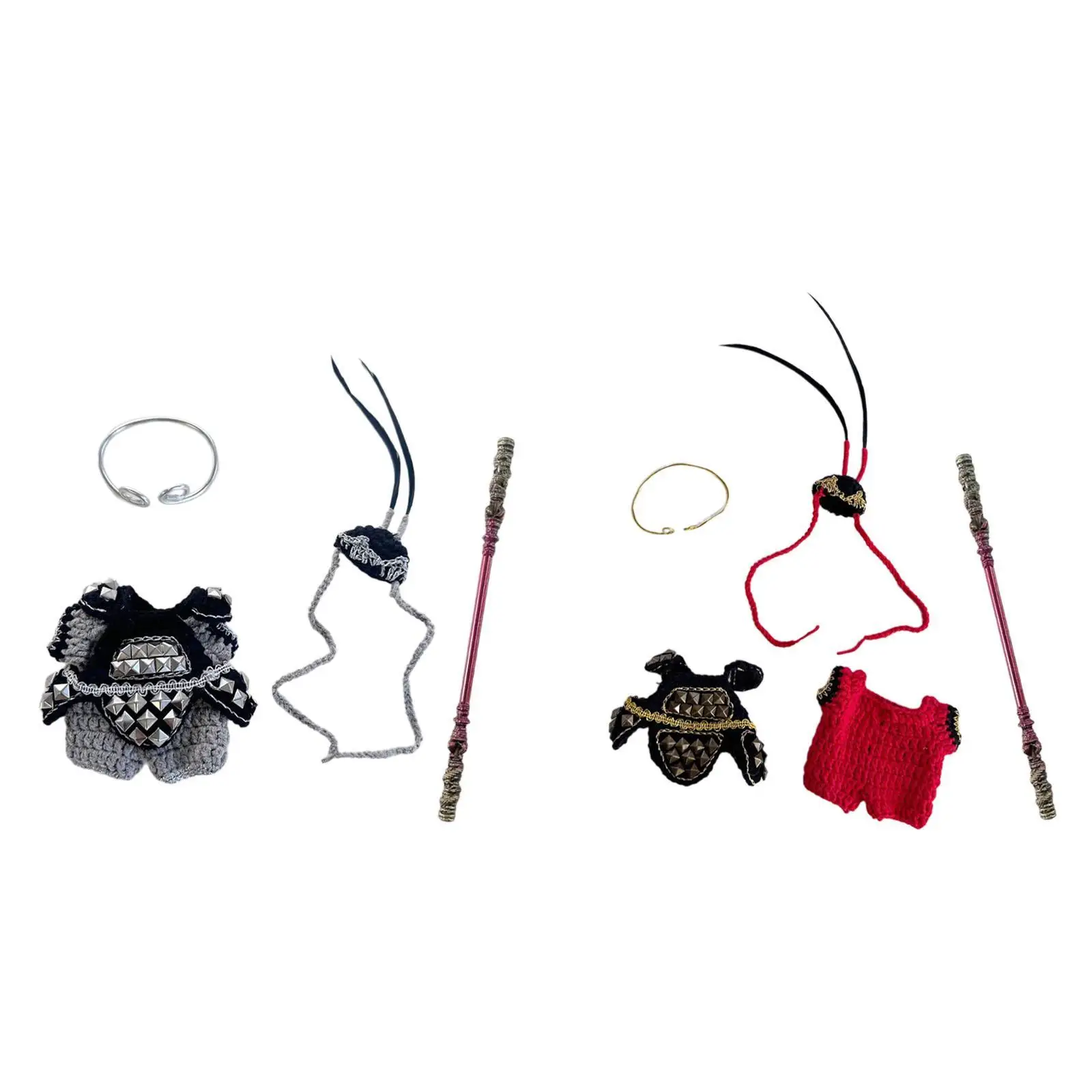 5Pcs Dolls Jumpsuit and Coat Headband for 15-17cm Dolls Dress up Girl Dolls