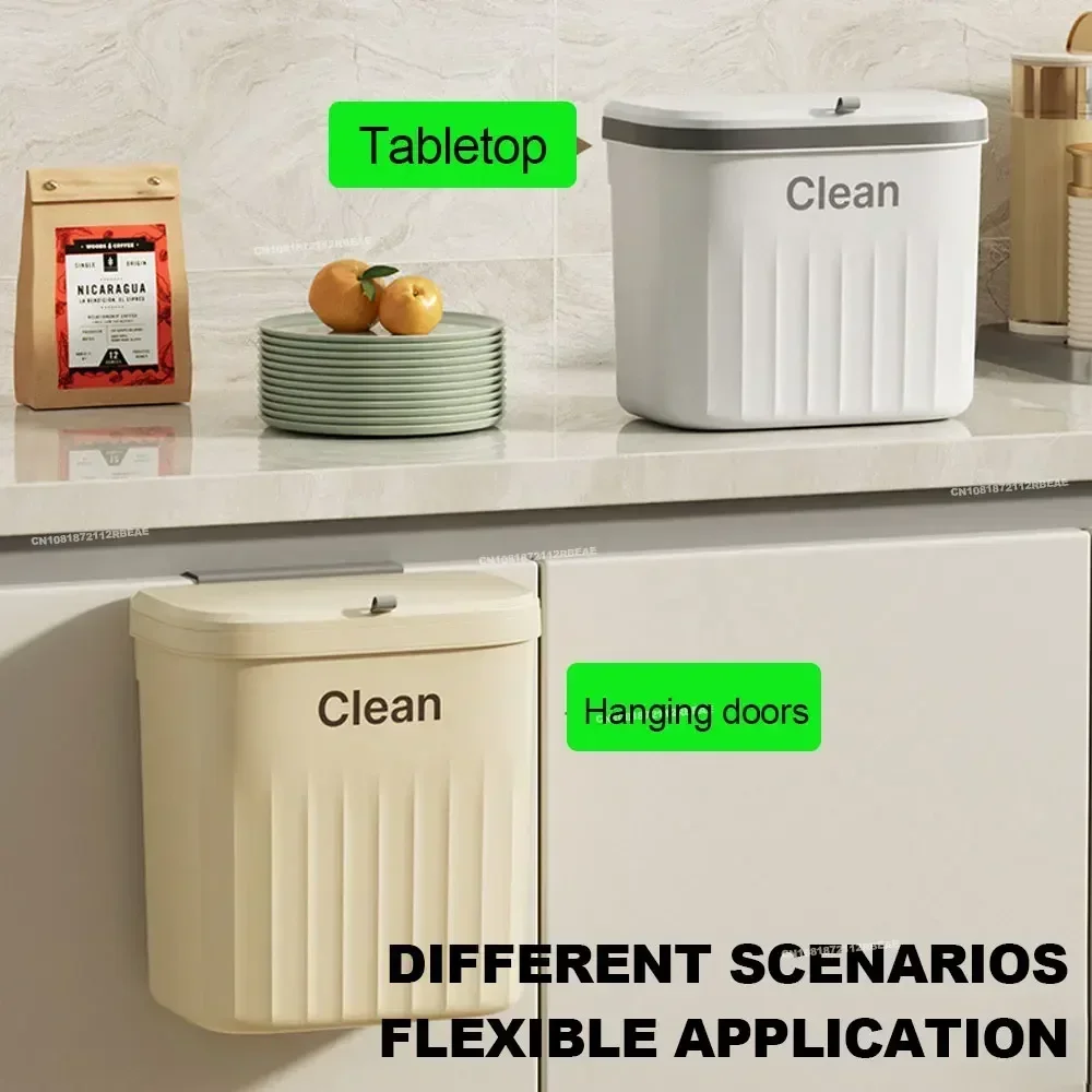 Cubo basura colgante de pared tapa cocina compostaje resistente - imagen 4