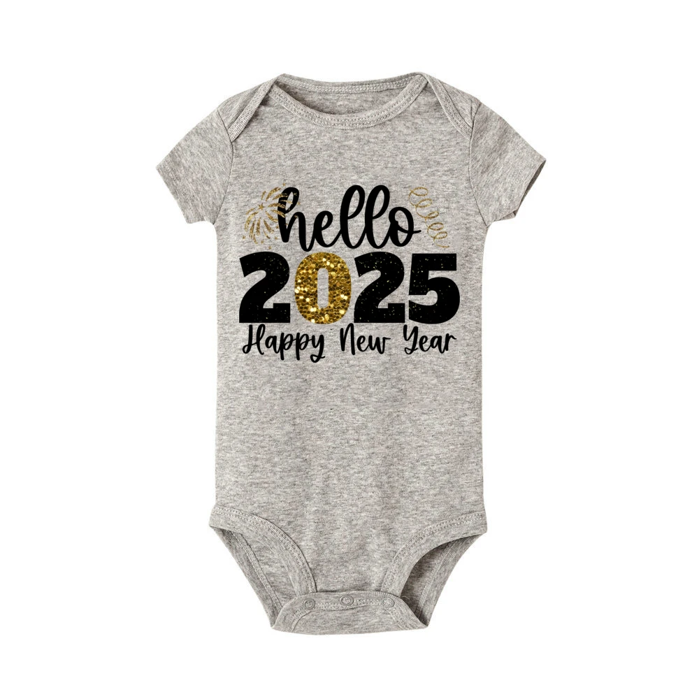 Body de manga corta para bebé, niño y niña pelele para, ropa para fiesta de año nuevo, regalo para bebé, 2025 - imagen 4