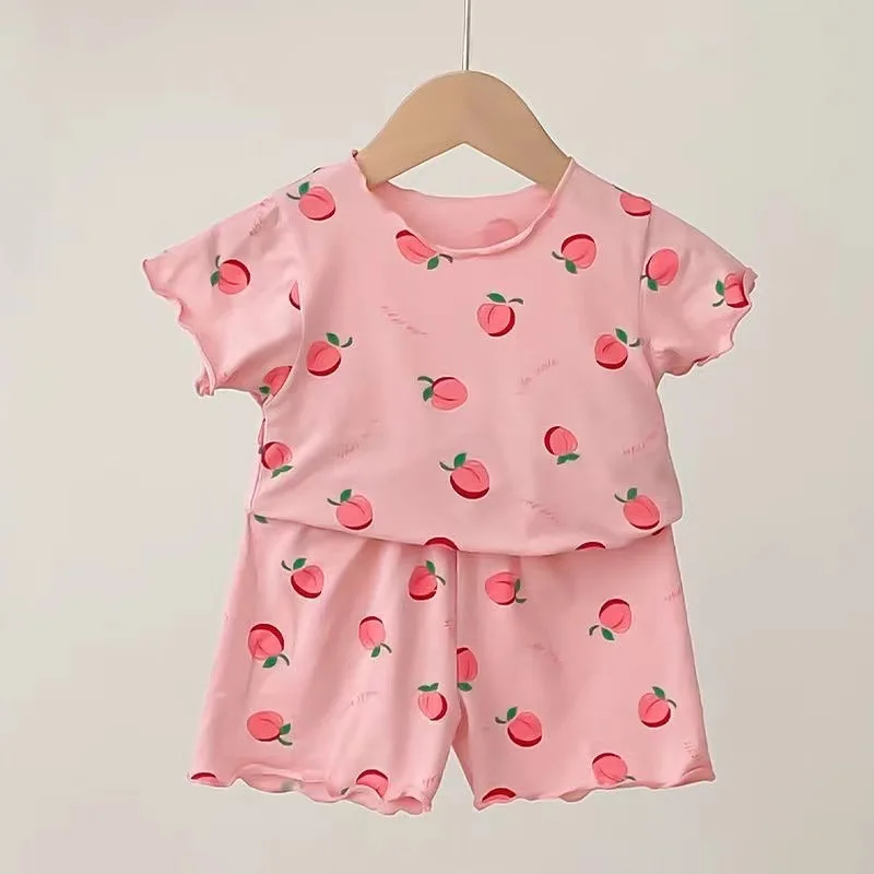 Pijama fresa para bebé niña – Conjunto dos piezas manga corta verano - imagen 2