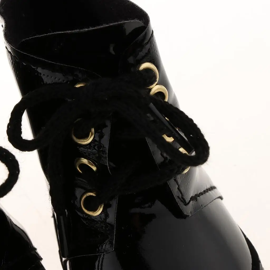 PU Leather Doll Shoes Lace up Boots 18inch Doll for American Doll Dolls