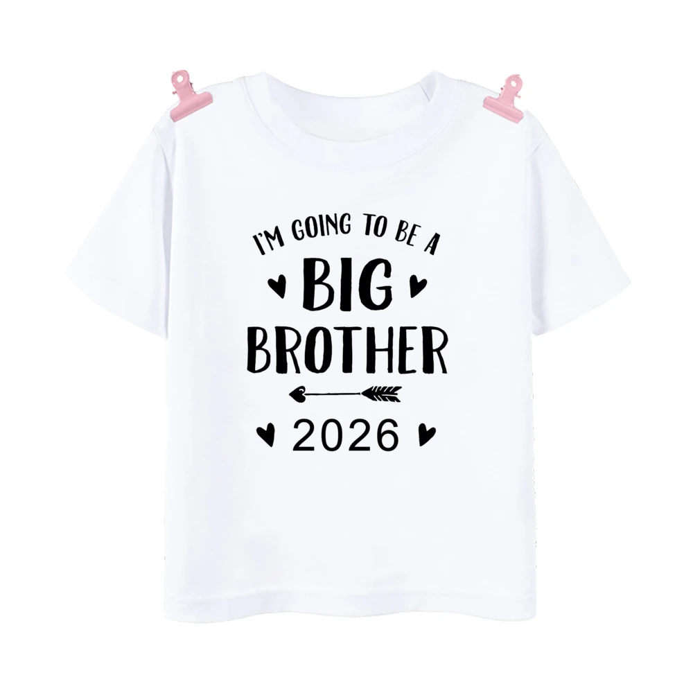Promotado al hermano mayor, camiseta estampada para niños, traje de verano para niños, camisas de manga corta, ropa de anuncio para bebés 2026 - imagen 3