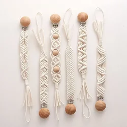 Cadena de chupete en ganchillo vintage artesanal algodón con borlas