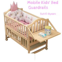 Cama y funda 5 en 1, cama para niños de 0 a 8 años con almacenamiento, cuna de madera Convertible para bebé, cama para dormir segura y unida, parcos