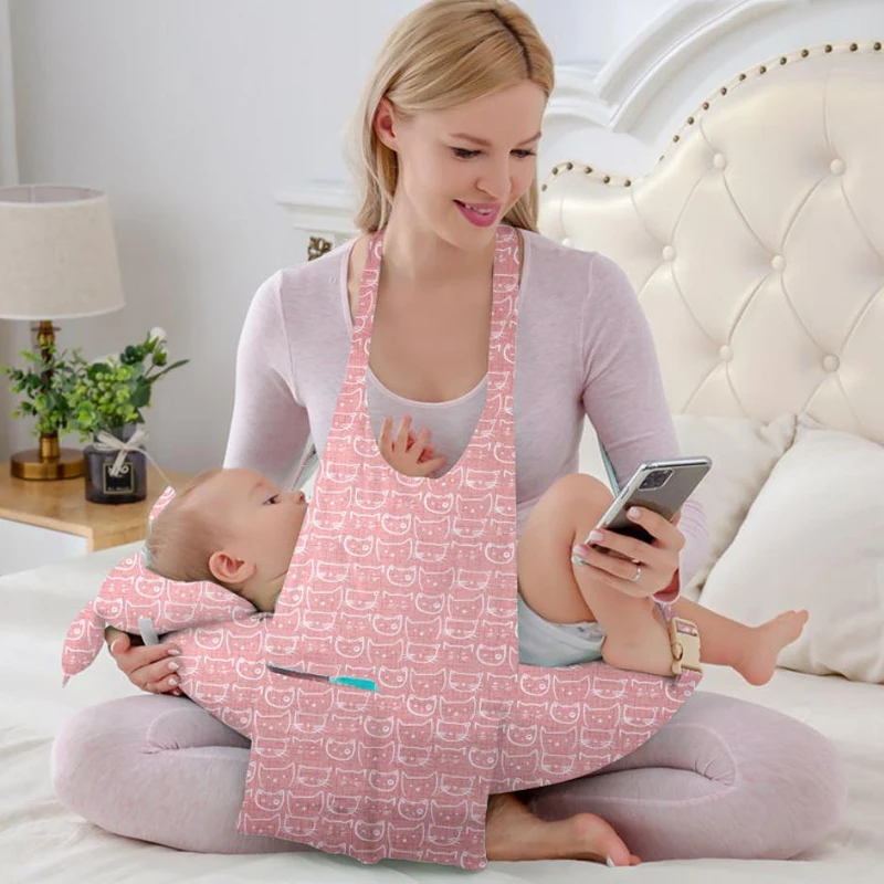 Almohada de lactancia de algodón lavable para madre y bebé - imagen 5