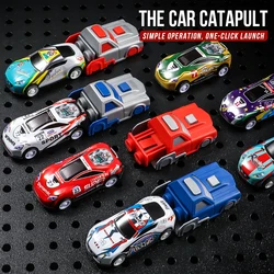Coche de carreras con pista múltiple y lanzador anticaída para niños