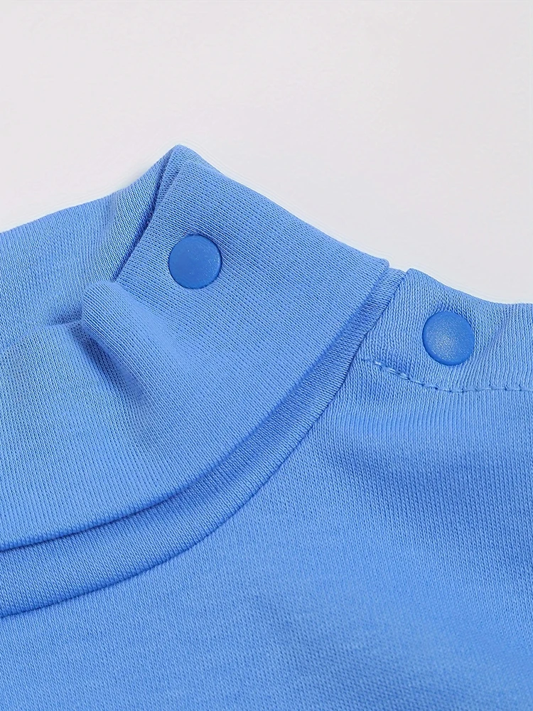 Mono triangular de manga larga y cuello alto de algodón para bebé, ropa suave y cómoda de Color sólido, 3 uds. - imagen 5