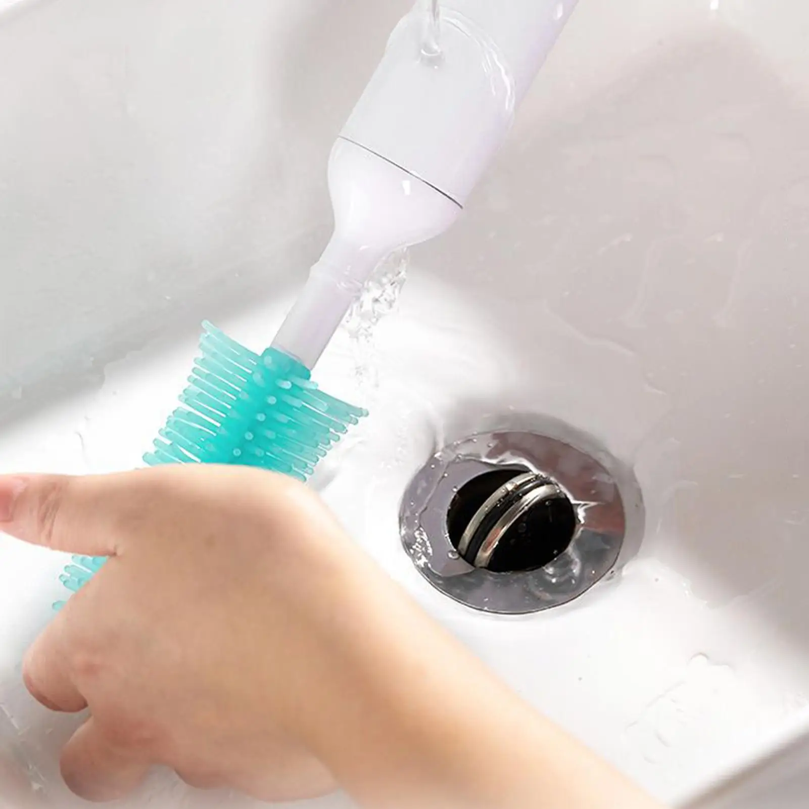 Cepillo para biberones eléctrico impermeable, cepillo para lavadora de biberones, Kit de herramientas reemplazable, suministros de limpieza para mujeres, mamá, cocina casera