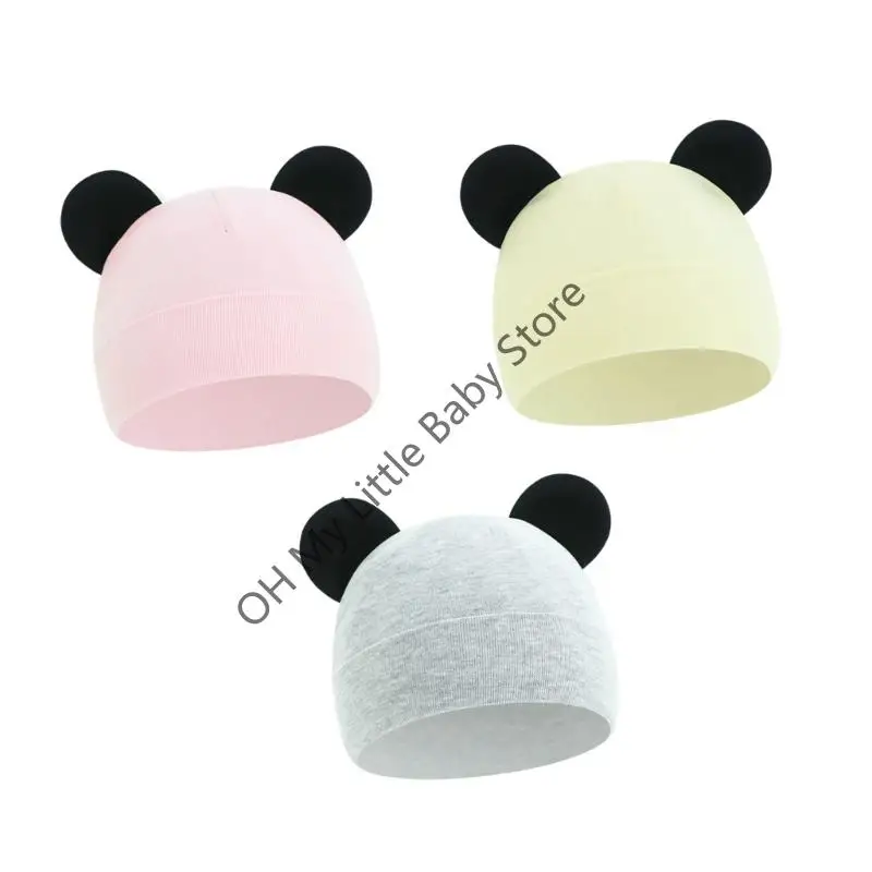 M76C 3pcs Crochet Hombo caliente tibio y respirable cómodas gorras gorro bebé - imagen 2