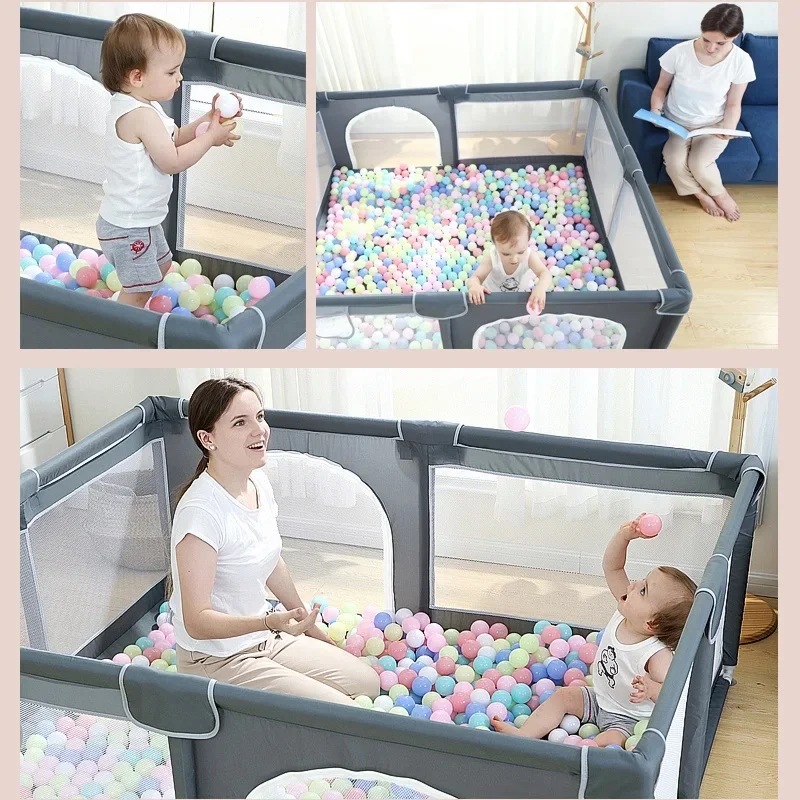 IMBABY, tamaño de 150x180CM con espuma, valla grande para niños, valla de seguridad para bebés, valla para bebés, parque infantil - imagen 2