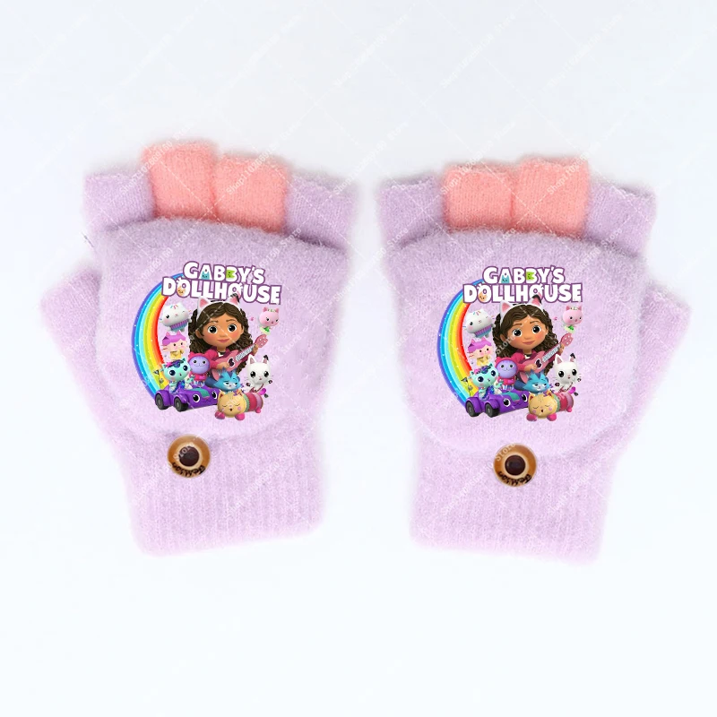 Casas de muñecas Kawaii Gabby, guantes bonitos para niñas, guantes informales de dibujos animados para niños, mitones de Anime, accesorios cálidos de invierno, regalo de Navidad 2026 - imagen 4