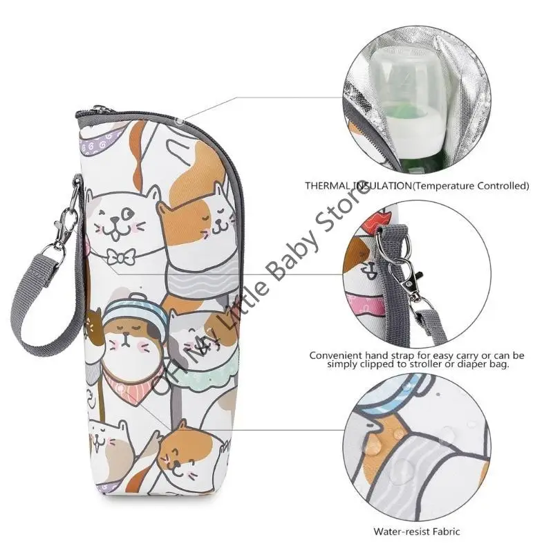 Cochecitos bebé M76C, bolsa para biberones, bolsa para taza agua para vehículo eléctrico, práctico estuche aislante para - imagen 5