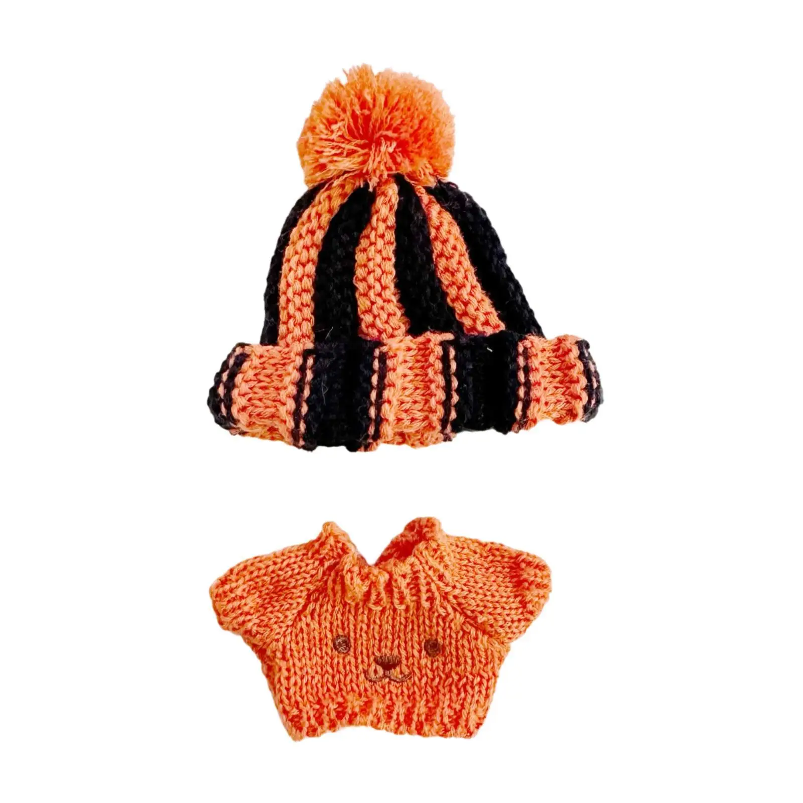 Set of 2 Doll Sweater And Hat for Mini Dolls, Clothing for 15/17cm Plush Figures