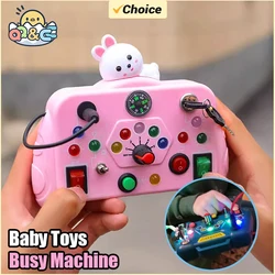 Tablero de actividades sensoriales con luces LED y botones para bebé