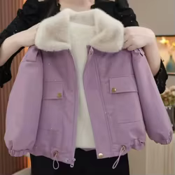 Parka de terciopelo para niña – Abrigo infantil cálido de invierno