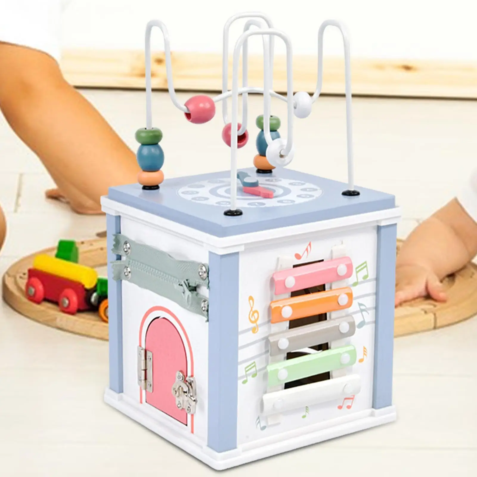 Wooden Activity Cube Development Toy Activity Center Montessori Toy for Baby