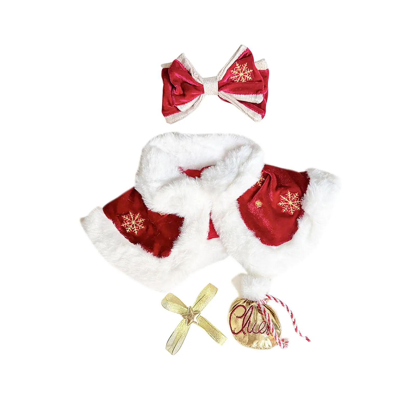 4Pcs Fashion Dolls cape and Hair Clip and Bag Bow for 15inch Dolls Dress up