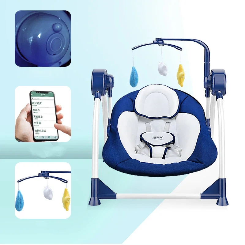 Mecedora para bebé recién nacido, cuna eléctrica con edredón reclinable para dormir - imagen 3