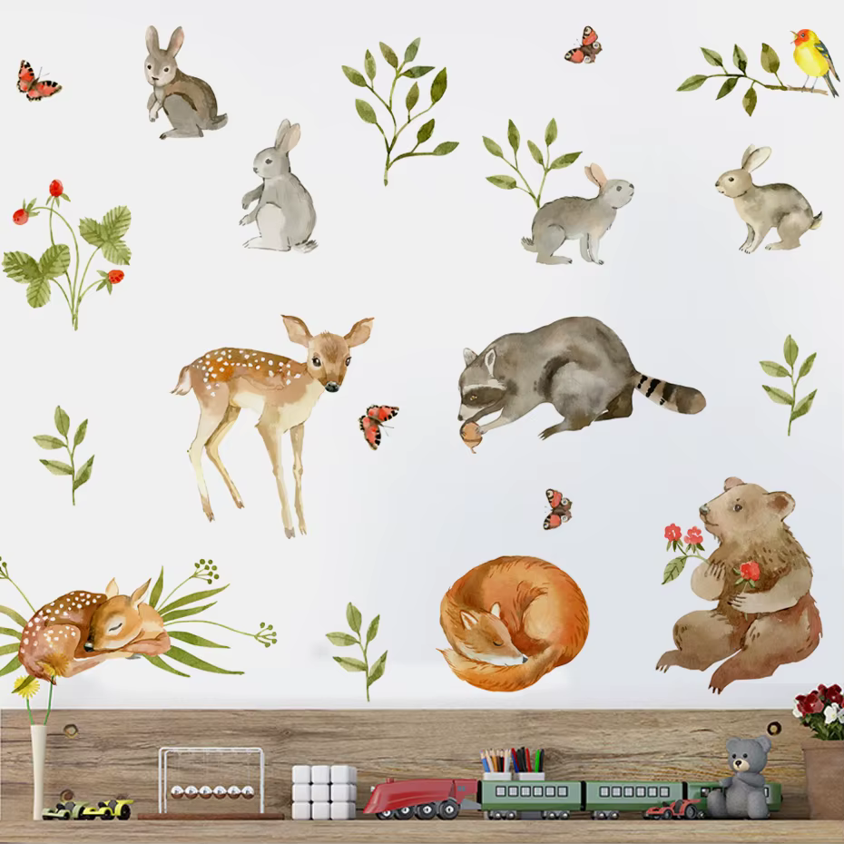 Pegatinas de pared animales del bosque – Decoración infantil
