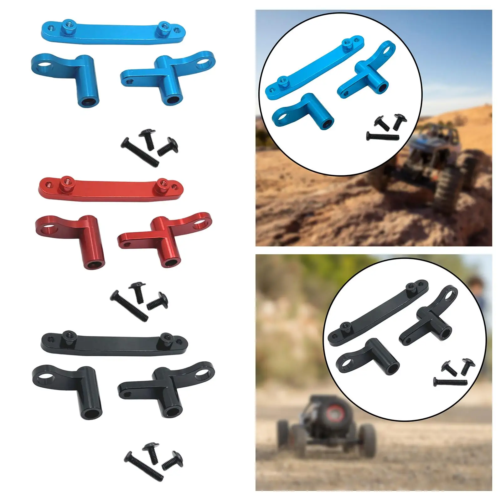 1/16 RC Steering Servo Saver Accessories Easy to Install Complete Part Kits Upgrade Parts for Scy 16101 16104 16103 Vehicles