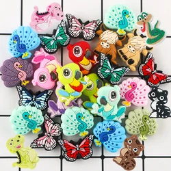 Sunrony 5/10 Uds nuevo loro mariposa Yak gato Animal Mini cuentas de silicona para fabricación de joyería DIY collar accesorios de joyería