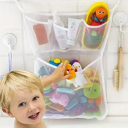 Bolsa de malla blanca para juguetes baño con ventosas fuertes