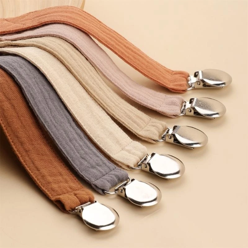 M76C 6 uds. Clip para chupete bebé, mordedor algodón, correa para chupete, Clip para chupete bebé, cadena chupete, - imagen 2