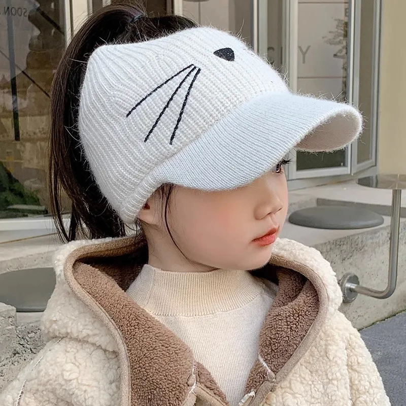 Gorra de béisbol con gato para bebé – Otoño e invierno - imagen 2