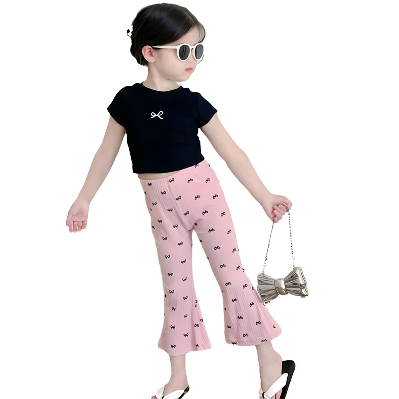 Conjunto bebé niña verano camiseta con lazo y pantalón corto - imagen 3