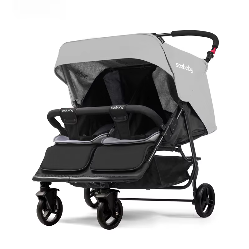Cochecito de bebé doble con suspensión y capazo reclinable - imagen 2