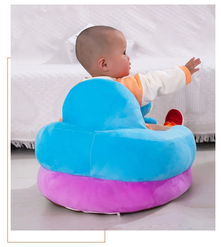 Asientos de bebé, funda de soporte para sofá, silla de felpa para aprender a sentarse, asiento de alimentación, piel para niños pequeños, nido Puff, envío directo sin relleno - imagen 2