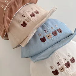 Gorra infantil de verano con protección solar – Bordado de oso