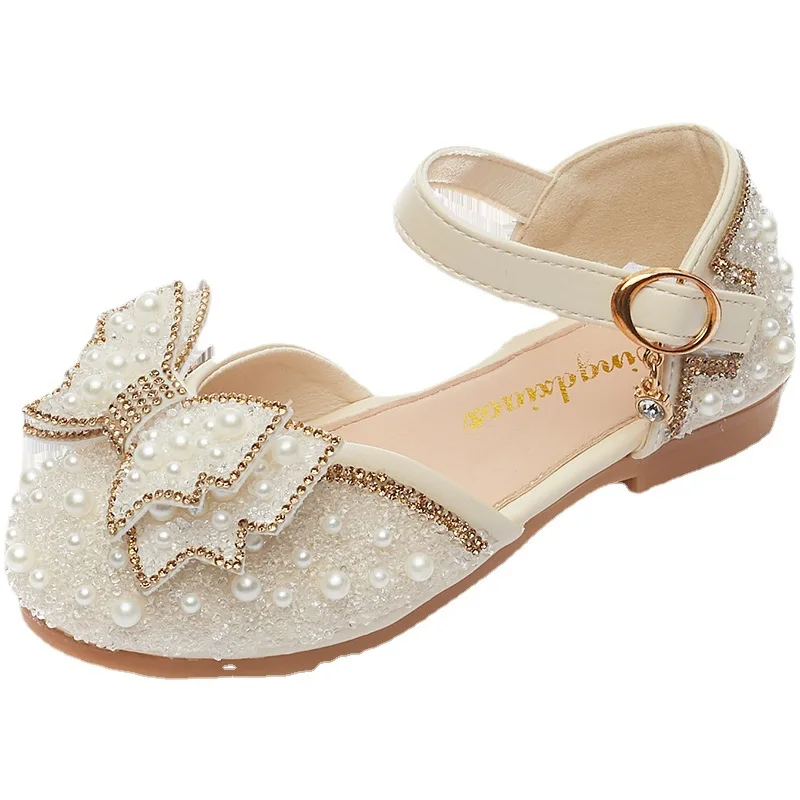 Sandalias niña con lazo y lentejuelas – Estilo princesa cómodo