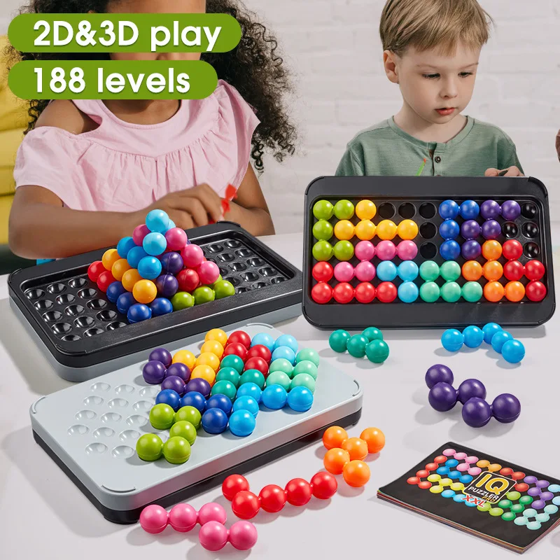 Rompecabezas 3D, rompecabezas, juego de mesa lógico, más de 200 desafíos IQ para niños, regalo educativo de aprendizaje para el desarrollo cognitivo, juguete STEM - imagen 2