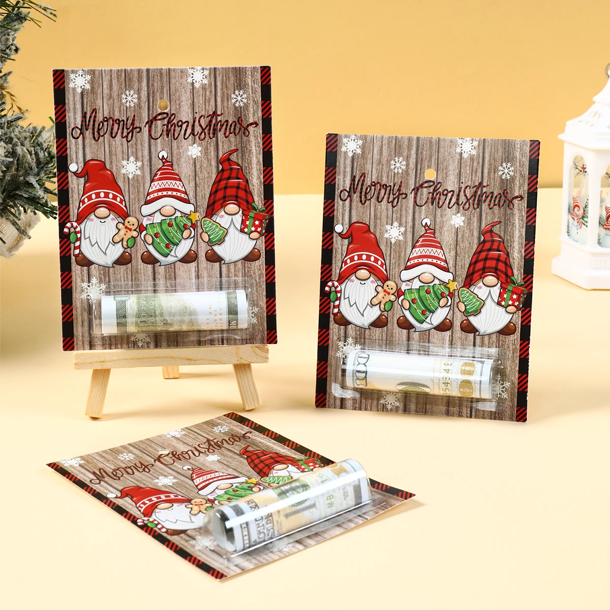 1 Juego de adornos de tarjetas de dinero de papel de Navidad, decoración navideña para el hogar, colgante de regalo de dinero en efectivo 2025, regalo de Año Nuevo 2026 - imagen 5