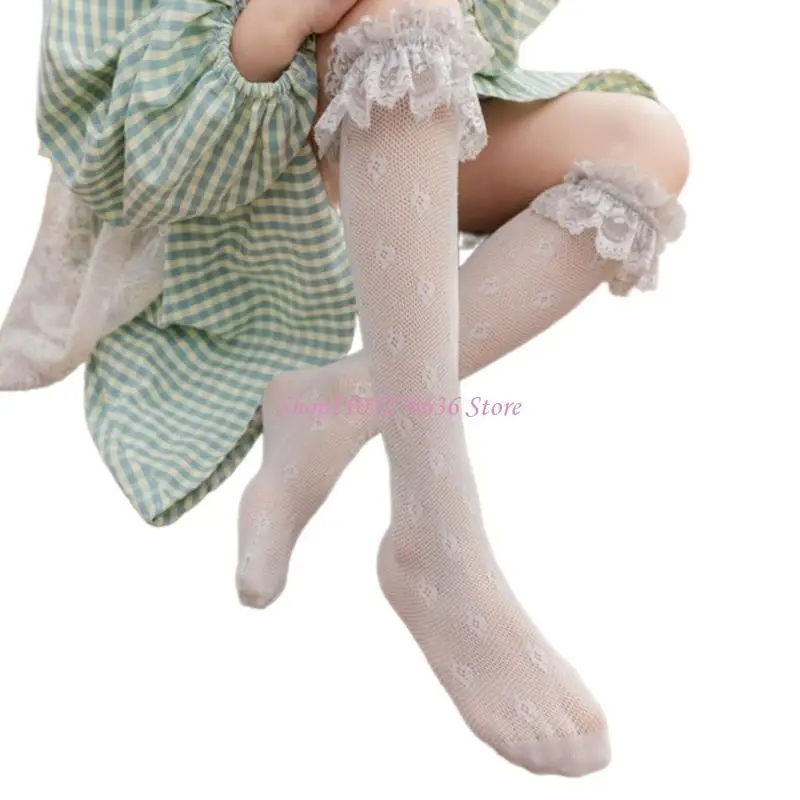 R6FD Delicados calcetines cintura dulce para niños Partido escolar esencial - imagen 4