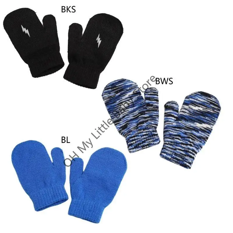 M76C Guantes cálidos invierno, guantes sin dedos punto para bebé, versátiles y encantadores, para niños y niñas - imagen 2