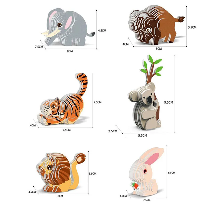 Rompecabezas 3D León Tigre Conejo – Puzzle educativo para niños - imagen 5