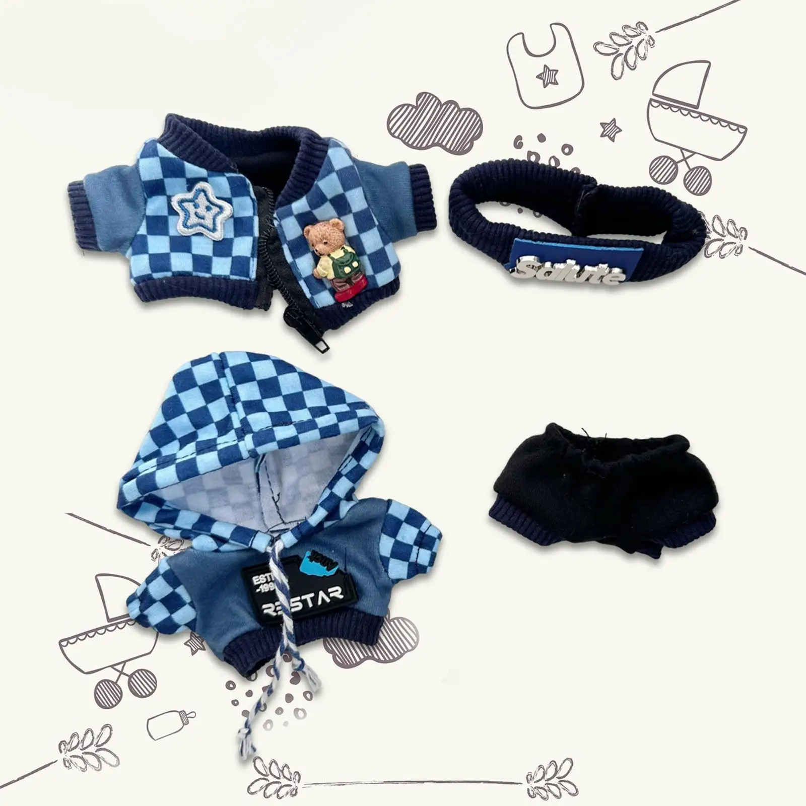 Mini 6 inch Doll Clothes Children's Gifts Set Doll Clothes for Pendant Doll